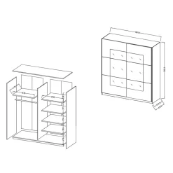 Outlet 180 cm Schwebetuerenschrank Mezzo Jugendkleiderschrank|Schiebetürenschränke
