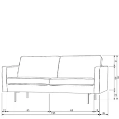 Hot 2 Sitzer Sofa Aylon Wohnzimmercouch|Einzelsofa