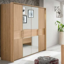 Hot 4 türiger Schlafzimmerschrank Veyfas Massivholz Kleiderschränke|Drehtürenschränke