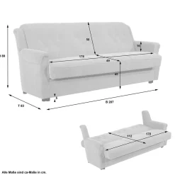 Ausklappbares Sofa Borgetto Polstermöbel|3 Sitzer Sofa