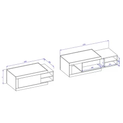 Hot Ausziehbarer Couchtisch Prismo Wohnzimmertisch|Couchtische