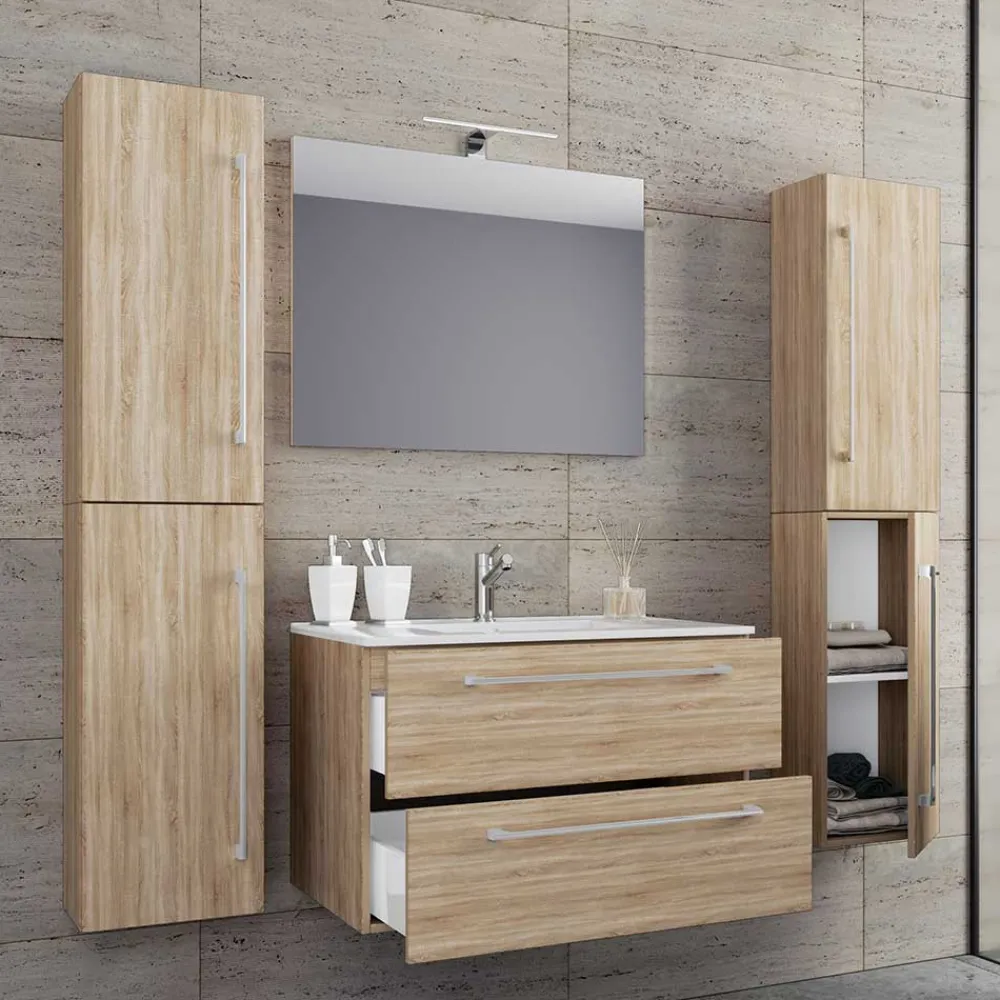 Sale Bad Set 4teilig Sonoma Eiche Estranon Badmöbel Sets