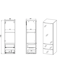 Badezimmer Hängeschrank Classicana*Pharao24 New
