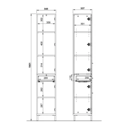 New Badezimmer Hochschrank Sisam Bad Hochschränke|Badezimmerschränke