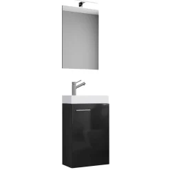 Best Badezimmermöbel Set in Schwarz Emlina Badmöbel Sets