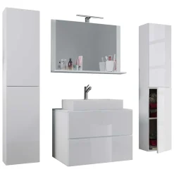 Badezimmermöbelset weiß modern Lorencia*Pharao24 Best