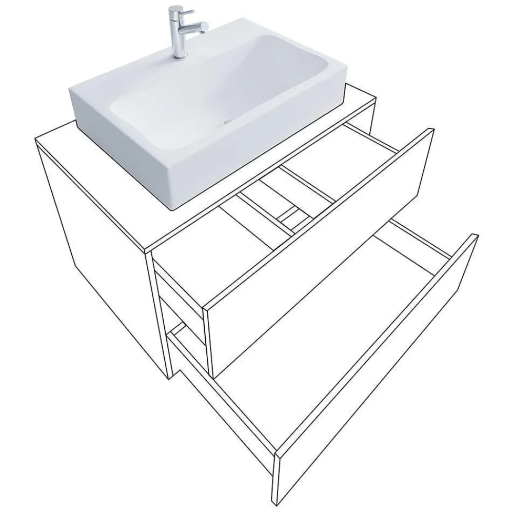 Badezimmermöbelset zweifarbig Socotta Badmöbel Sets