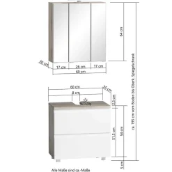Badezimmerset mit Spiegelschrank Lactona*Pharao24 Online