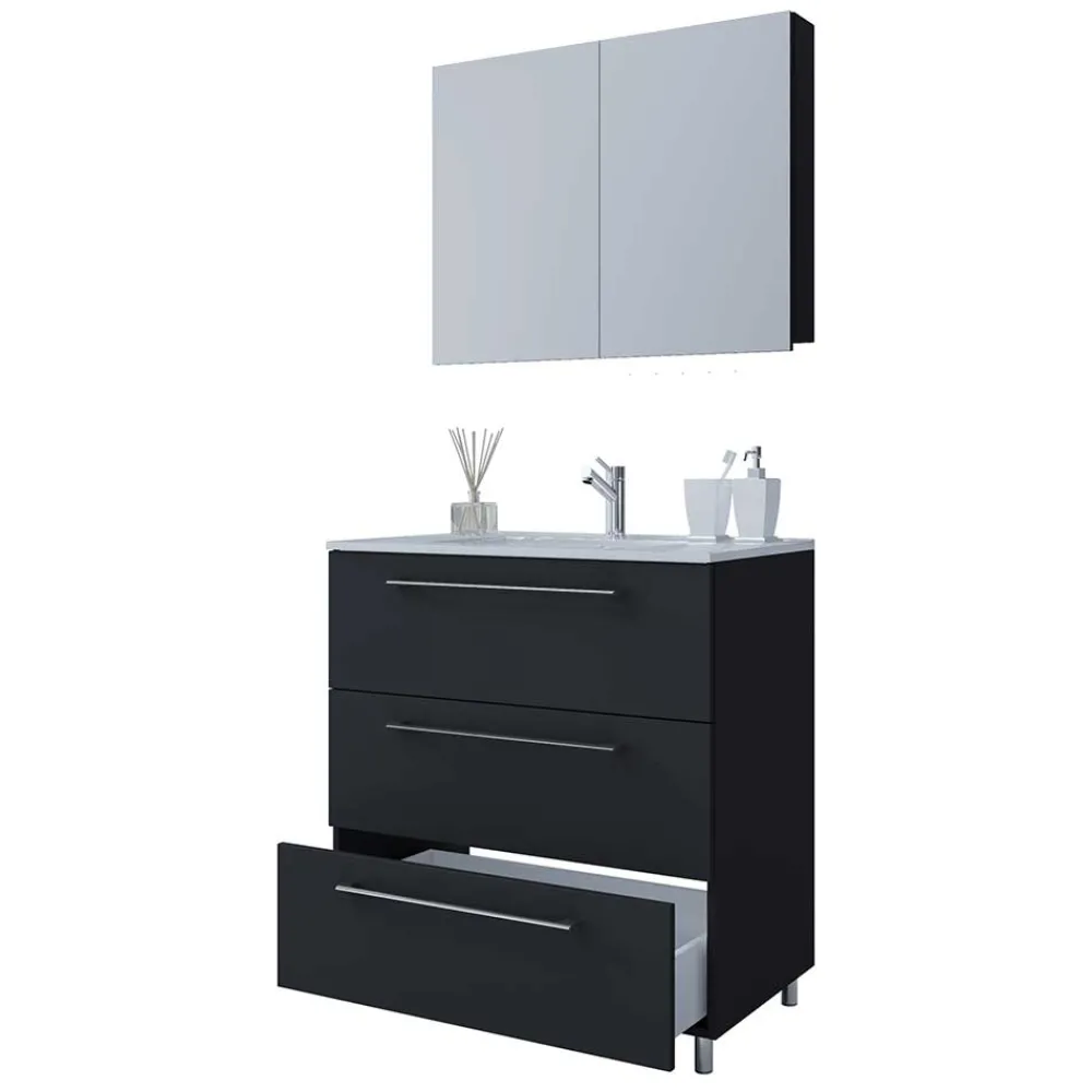 Badmöbel schwarz weiß Bonsai*Pharao24 Sale