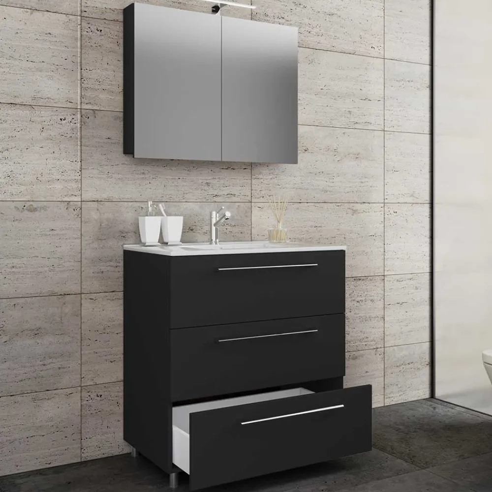 Badmöbel schwarz weiß Bonsai*Pharao24 Sale