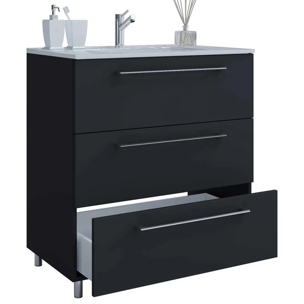 Badmöbel schwarz weiß Bonsai*Pharao24 Sale