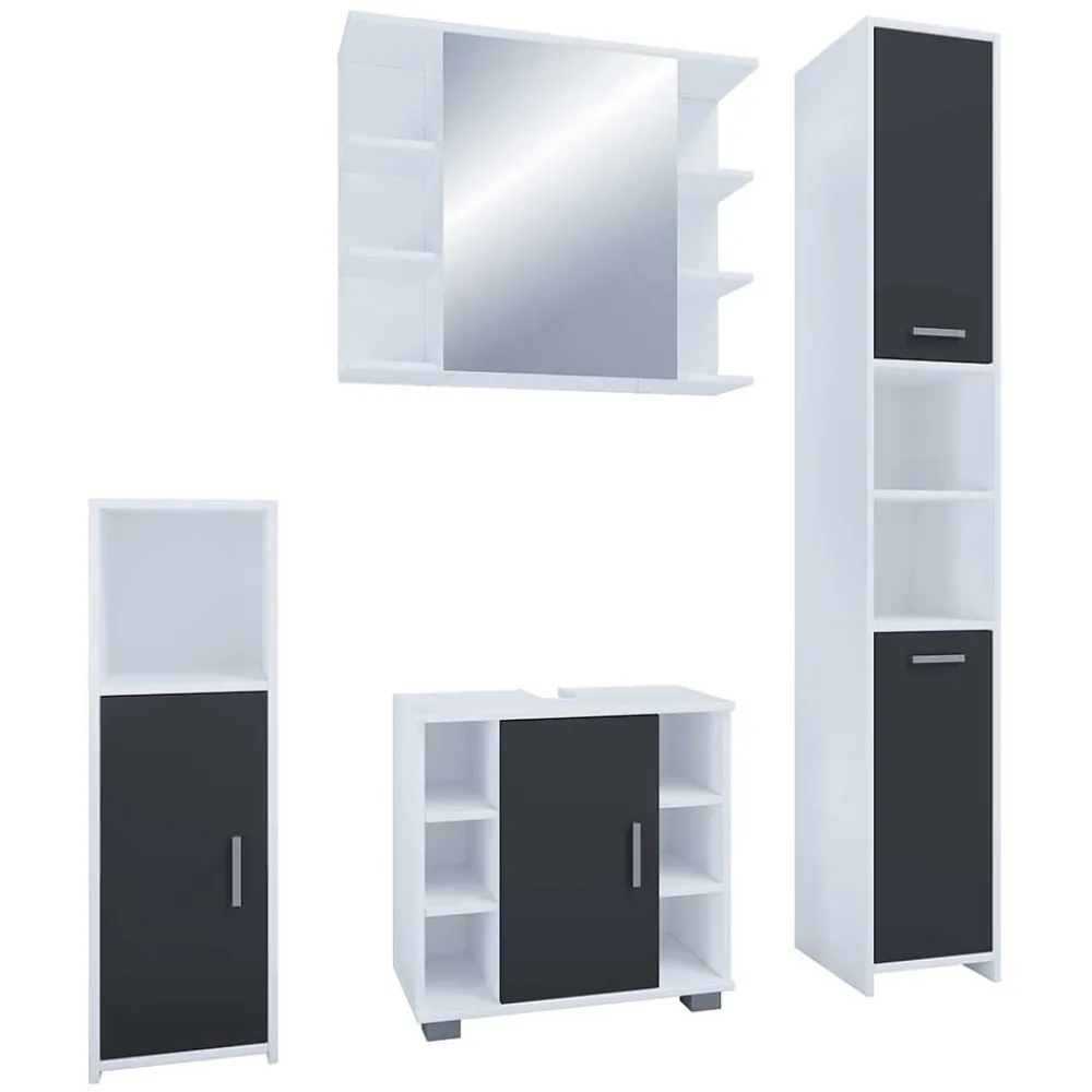 Badmöbel schwarz weiß Panales*Pharao24