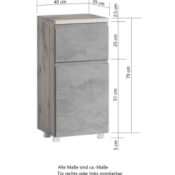 Badmöbel Set mit Waschbecken Lactona*Pharao24 New