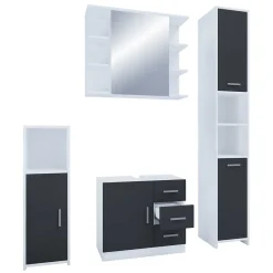 Sale Badmöbel Set schwarz weiß Panales Badmöbel Sets