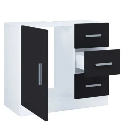 Sale Badmöbel Set schwarz weiß Panales Badmöbel Sets