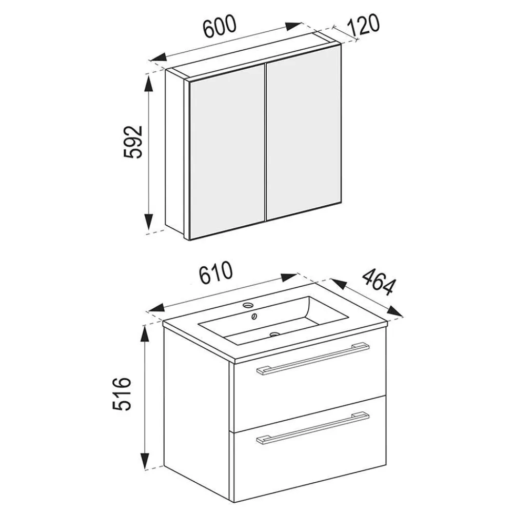 Badmöbel Wandmontage Enlino*Pharao24 Hot