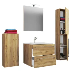 Discount Badmöbel-Set Holzoptik Enlino Badmöbel Sets