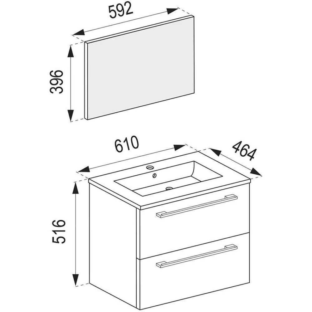 Discount Badmöbel-Set Holzoptik Enlino Badmöbel Sets