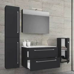 Badmöbel-Set schwarz Bonsai*Pharao24 Discount