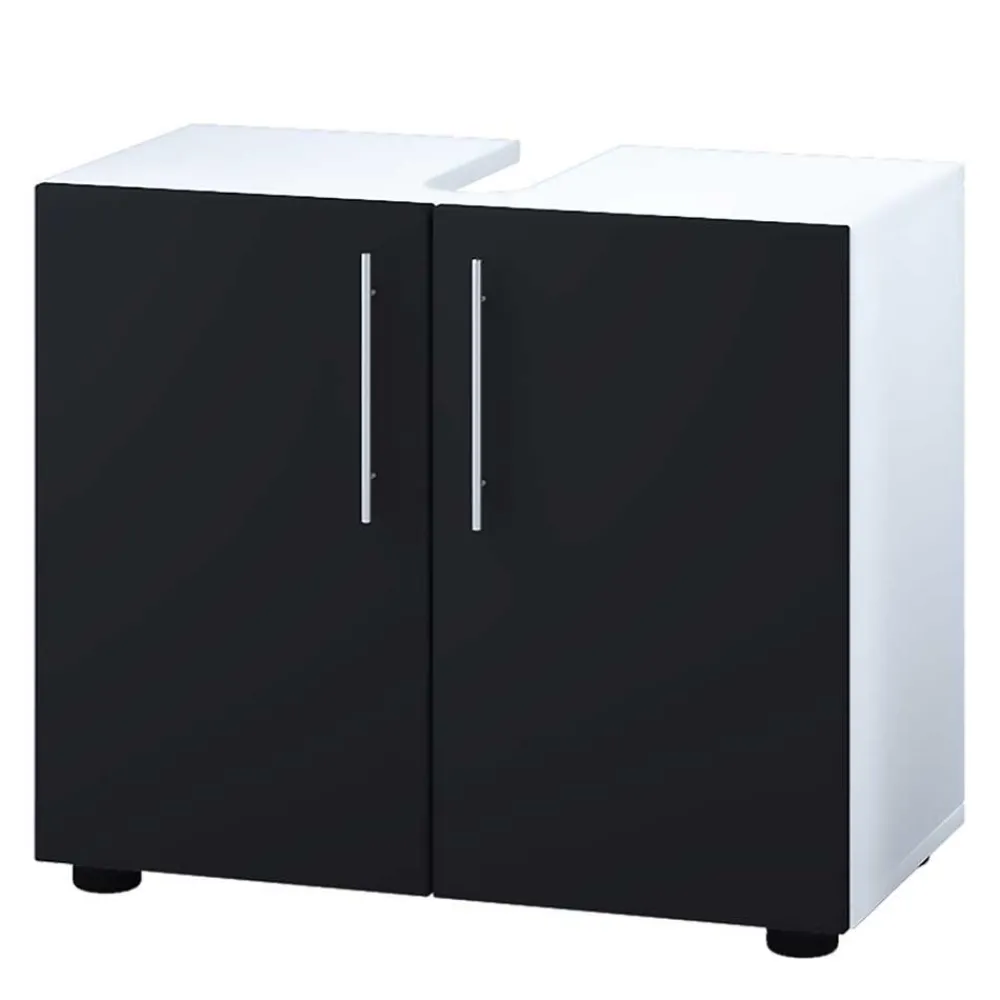 Hot Badmöbelset schwarz weiß Litora Badmöbel Sets