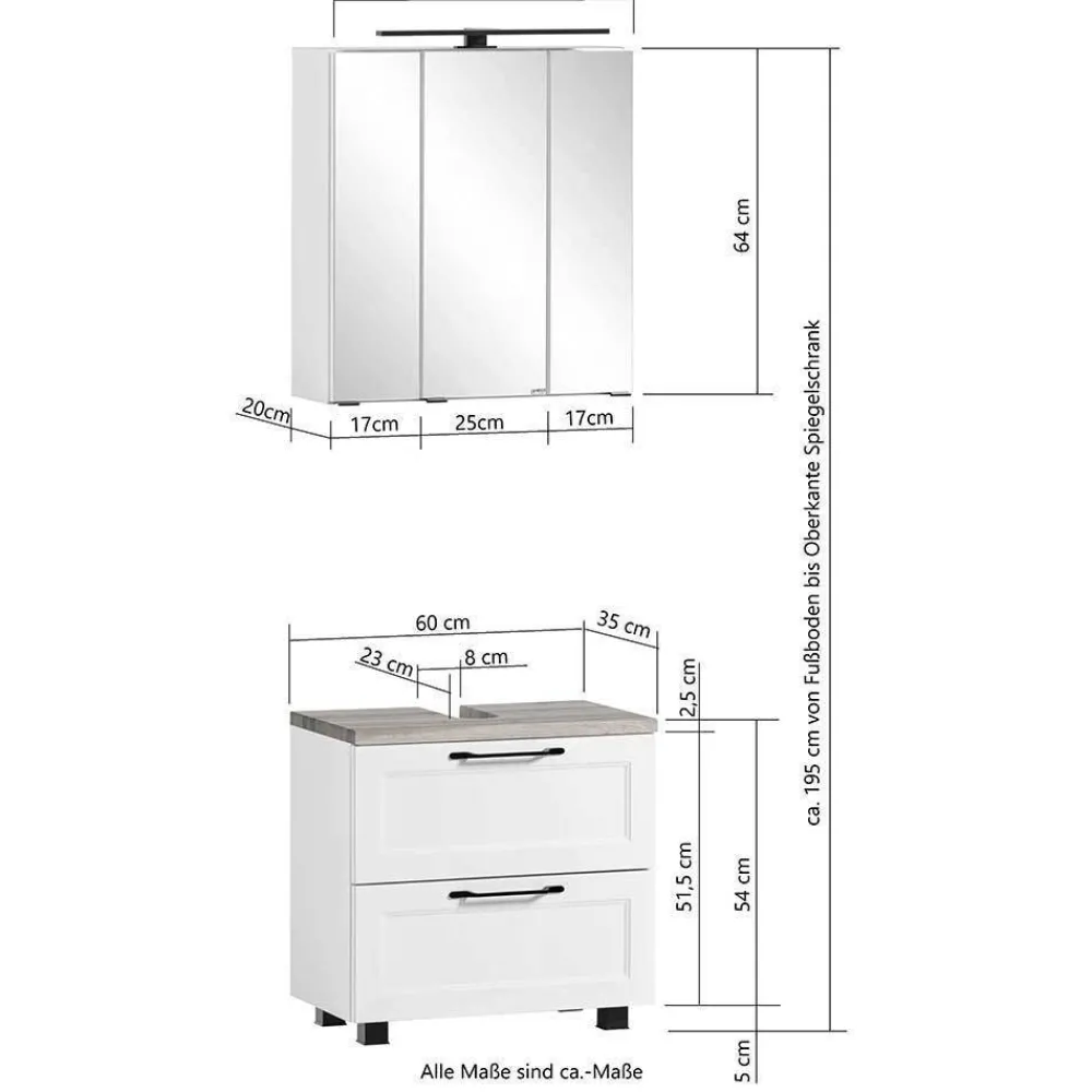 Outlet Badmöbelset 5-teilig Candelcero Badmöbel Sets