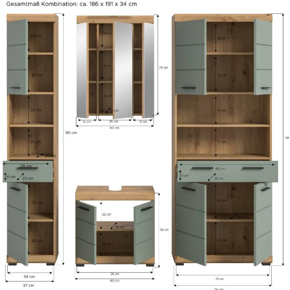 Badmöbel-Set 4teilig Martinez*Pharao24 Discount