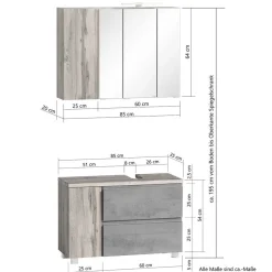 Online Badset modern Fregato Badmöbel Sets