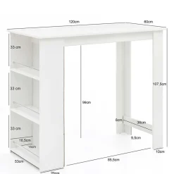 Outlet Bartisch in Weiß Salverna Barmöbel