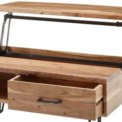 New Baumkantentisch Pauna Wohnzimmertisch|Massivholztische