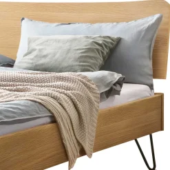 Hot Bettgestell Eiche hell geölt Vovila Doppelbetten|Massivholzbetten