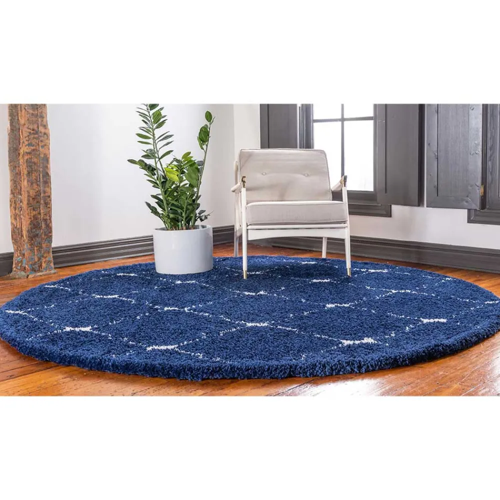 Sale Blauer Langflor Teppich Russell Teppiche