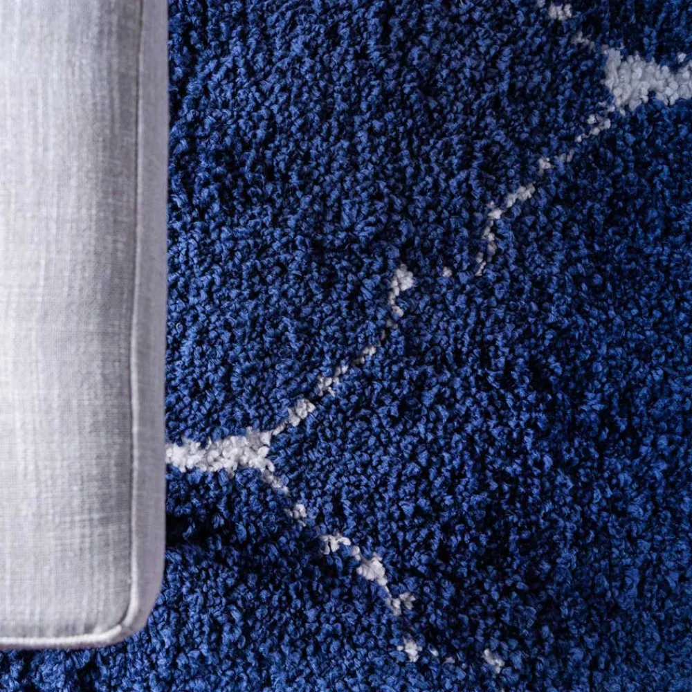 Sale Blauer Langflor Teppich Russell Teppiche