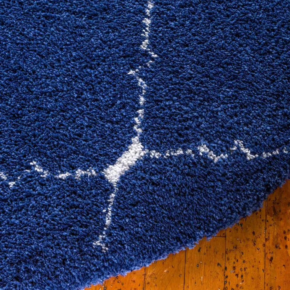 Sale Blauer Langflor Teppich Russell Teppiche