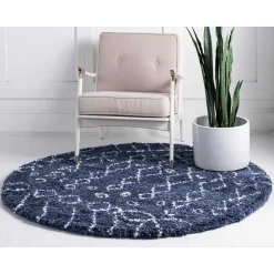 New Blauer Shaggy Teppich Vulin Teppiche