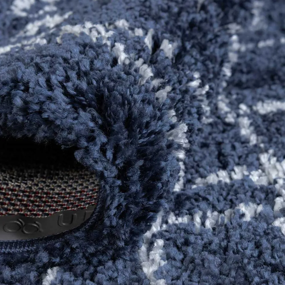 New Blauer Shaggy Teppich Vulin Teppiche