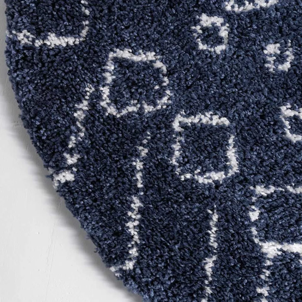 New Blauer Shaggy Teppich Vulin Teppiche