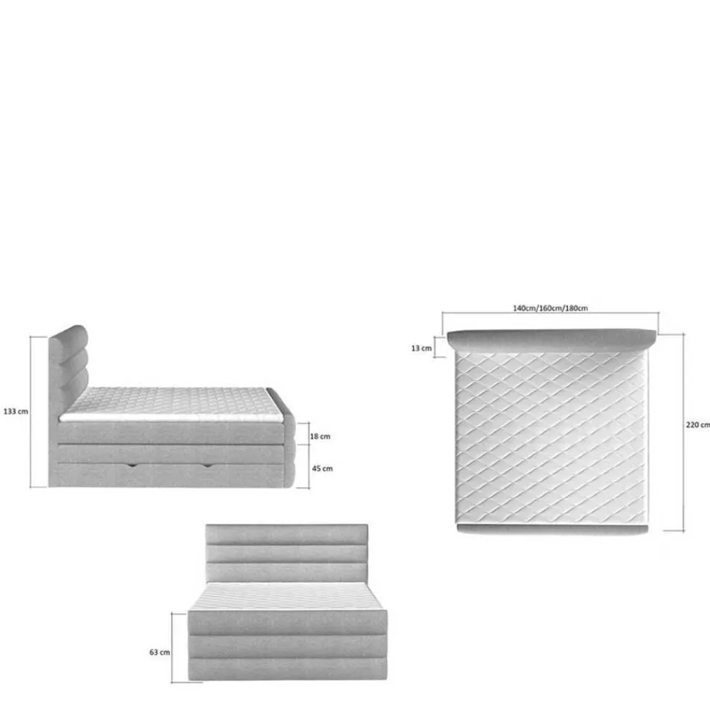 Outlet Boxspringbett Vronja Funktionsbetten|Schubkastenbetten