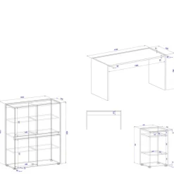 Outlet Büromöbel Set 3-teilig Rascian Büromöbel Sets