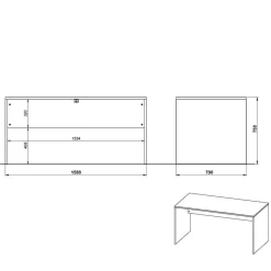 New Bürotisch mit Rollcontainer Charin Schreibtische
