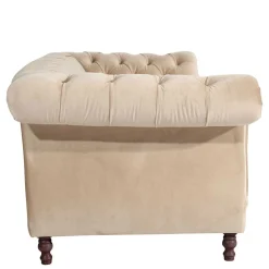 Couch Samtvelours Beige Segin*Pharao24 Sale