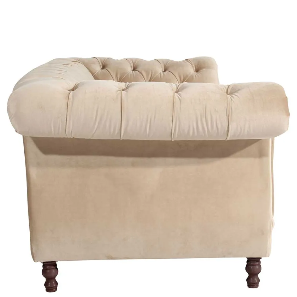 Couch Samtvelours Beige Segin*Pharao24 Sale