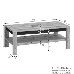 Outlet Couchtisch Macereta Wohnzimmertisch|Massivholztische