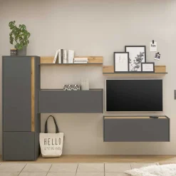 Outlet Design Wohnwand mit Schreibtisch Uzniana Moderne Wohnwände|Wohnwand 250 Cm