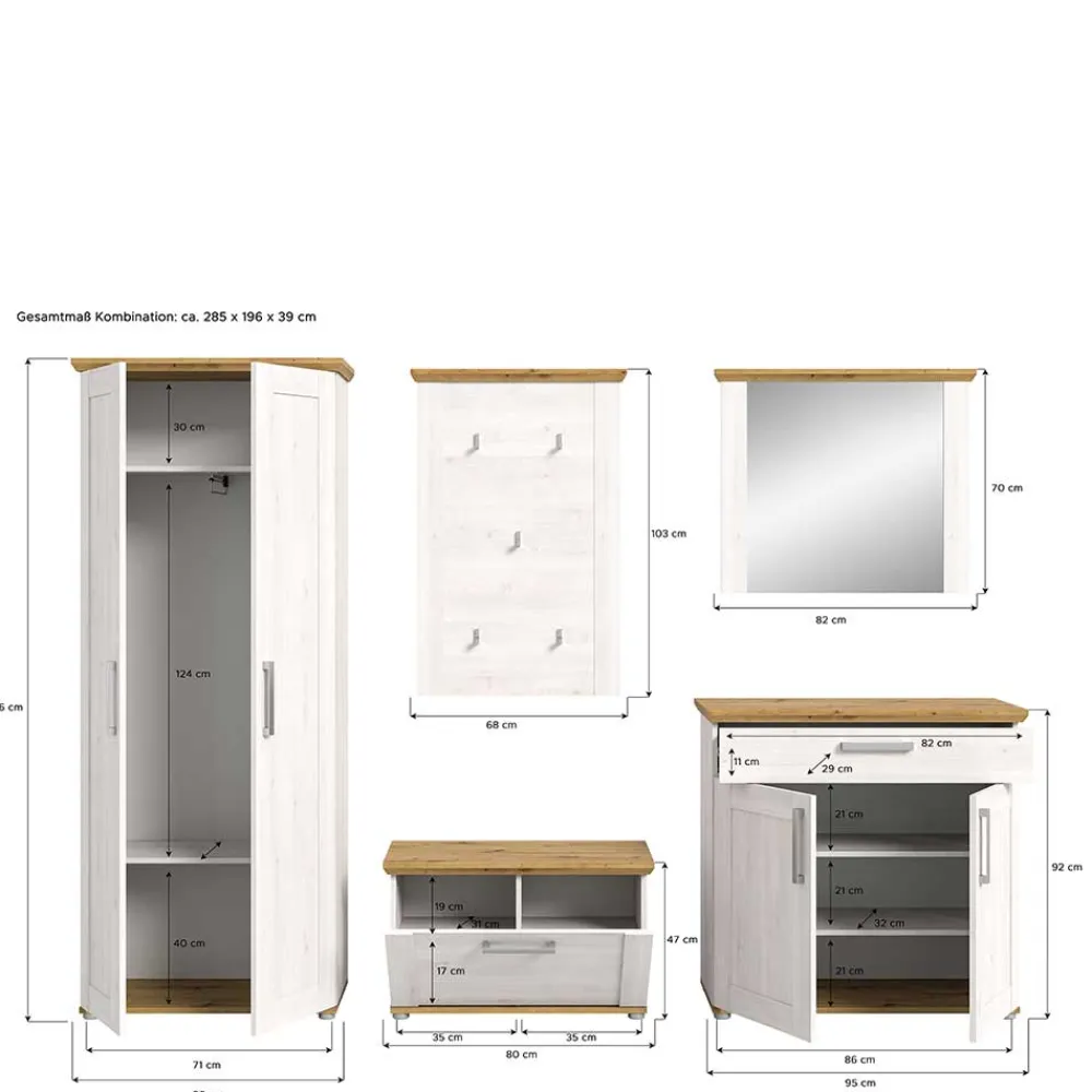Hot Dielenmöbelset Simple Garderobensets