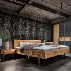 Sale Doppel Bett Wildeiche Scoddo Massivholzmöbel|Komfortbetten