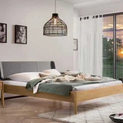 Outlet Doppelbett mit Polsterkopfteil Stufania Doppelbetten|Massivholzbetten