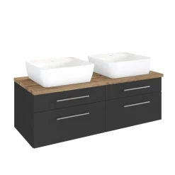 Outlet Doppelwaschbeckenschrank Hayos Waschbeckenunterschränke