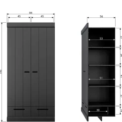 Drehtürenschrank Jelian*Pharao24 Online