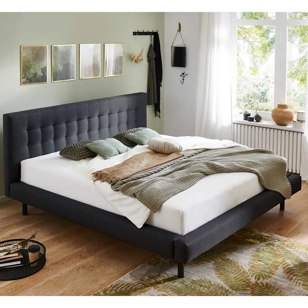 New Dunkelgraues Polsterbett Vilarila Polsterbetten