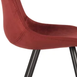 Dunkelroter Samt Stuhl Set Aude*Pharao24